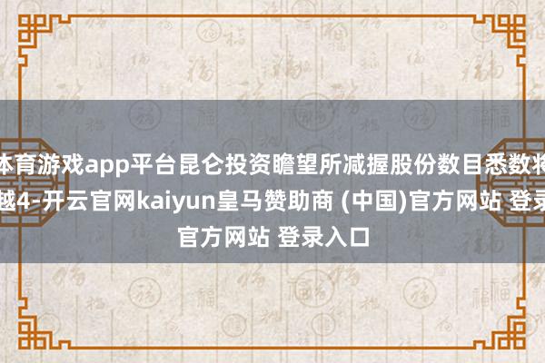 体育游戏app平台昆仑投资瞻望所减握股份数目悉数将不超越4-开云官网kaiyun皇马赞助商 (中国)官方网站 登录入口